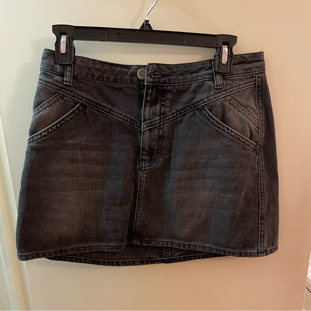 Black denim skirt